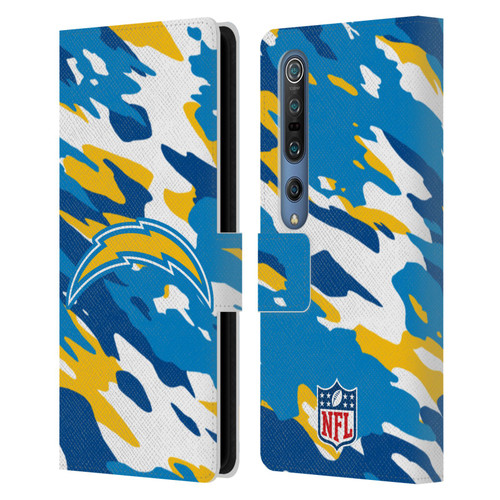 NFL Los Angeles Chargers Logo Camou Leather Book Wallet Case Cover For Xiaomi Mi 10 5G / Mi 10 Pro 5G