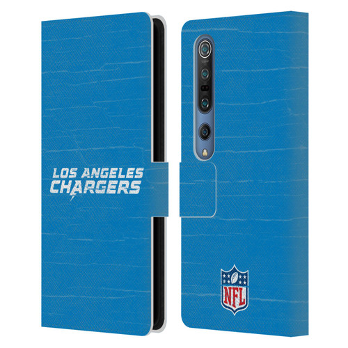 NFL Los Angeles Chargers Logo Distressed Look Leather Book Wallet Case Cover For Xiaomi Mi 10 5G / Mi 10 Pro 5G
