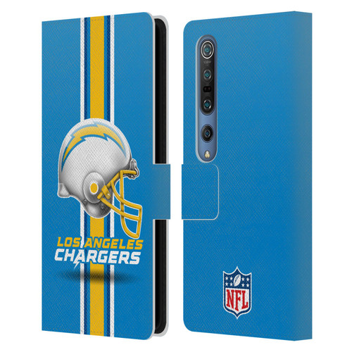 NFL Los Angeles Chargers Logo Helmet Leather Book Wallet Case Cover For Xiaomi Mi 10 5G / Mi 10 Pro 5G