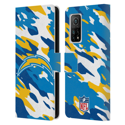 NFL Los Angeles Chargers Logo Camou Leather Book Wallet Case Cover For Xiaomi Mi 10T 5G