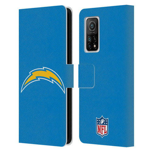 NFL Los Angeles Chargers Logo Plain Leather Book Wallet Case Cover For Xiaomi Mi 10T 5G