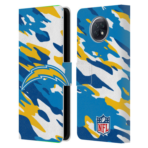 NFL Los Angeles Chargers Logo Camou Leather Book Wallet Case Cover For Xiaomi Redmi Note 9T 5G