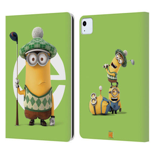 Despicable Me Minions Kevin Golfer Costume Leather Book Wallet Case Cover For Apple iPad Air 11 2020/2022/2024