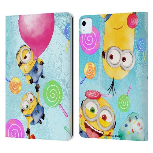 Despicable Me Watercolour Minions Bob And Stuart Bubble Leather Book Wallet Case Cover For Apple iPad Air 2020 / 2022