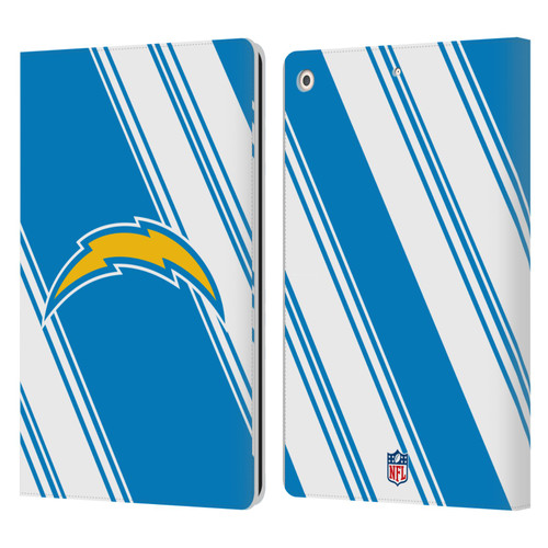 NFL Los Angeles Chargers Artwork Stripes Leather Book Wallet Case Cover For Apple iPad 10.2 2019/2020/2021
