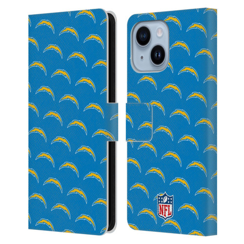 NFL Los Angeles Chargers Artwork Patterns Leather Book Wallet Case Cover For Apple iPhone 14 Plus