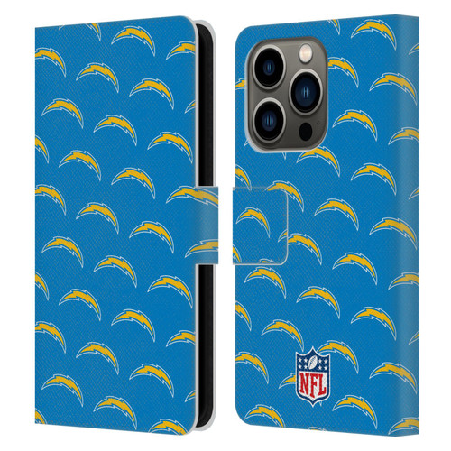 NFL Los Angeles Chargers Artwork Patterns Leather Book Wallet Case Cover For Apple iPhone 14 Pro