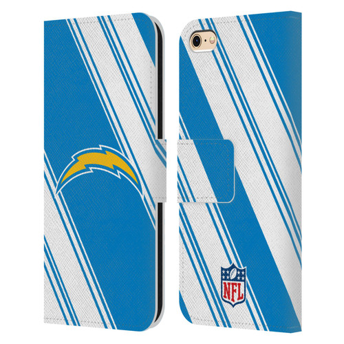 NFL Los Angeles Chargers Artwork Stripes Leather Book Wallet Case Cover For Apple iPhone 6 / iPhone 6s