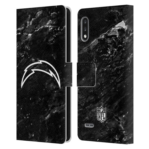 NFL Los Angeles Chargers Artwork Marble Leather Book Wallet Case Cover For LG K22