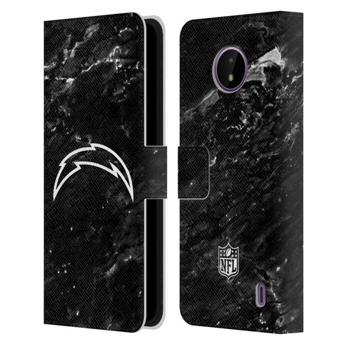 NFL Los Angeles Chargers Artwork Marble Leather Book Wallet Case Cover For Nokia C10 / C20