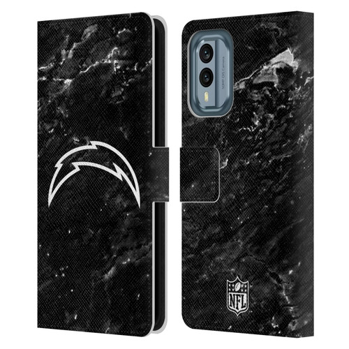 NFL Los Angeles Chargers Artwork Marble Leather Book Wallet Case Cover For Nokia X30