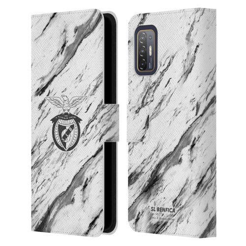 S.L. Benfica 2021/22 Crest Marble Leather Book Wallet Case Cover For HTC Desire 21 Pro 5G