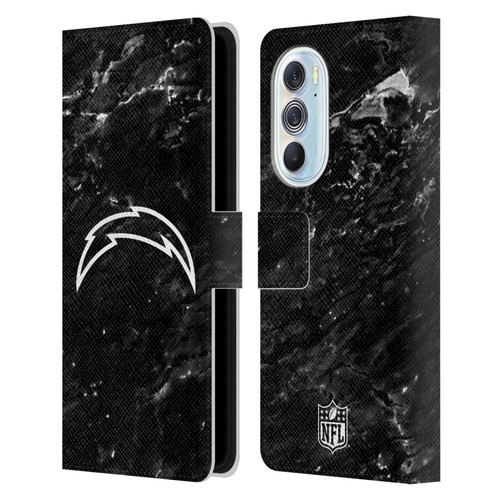 NFL Los Angeles Chargers Artwork Marble Leather Book Wallet Case Cover For Motorola Edge X30