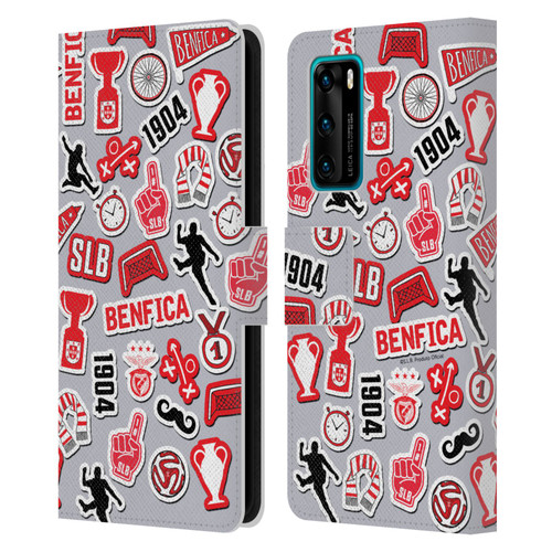 S.L. Benfica 2021/22 Crest Stickers Leather Book Wallet Case Cover For Huawei P40 5G