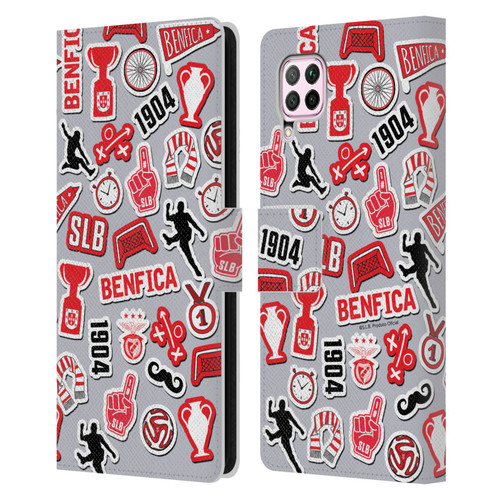 S.L. Benfica 2021/22 Crest Stickers Leather Book Wallet Case Cover For Huawei Nova 6 SE / P40 Lite