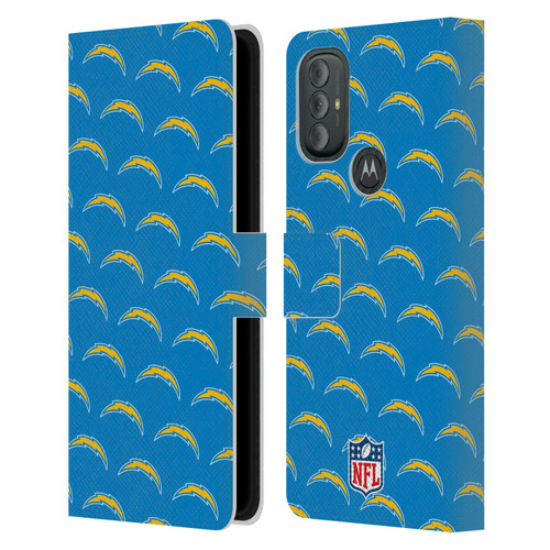 NFL Los Angeles Chargers Artwork Patterns Leather Book Wallet Case Cover For Motorola Moto G10 / Moto G20 / Moto G30