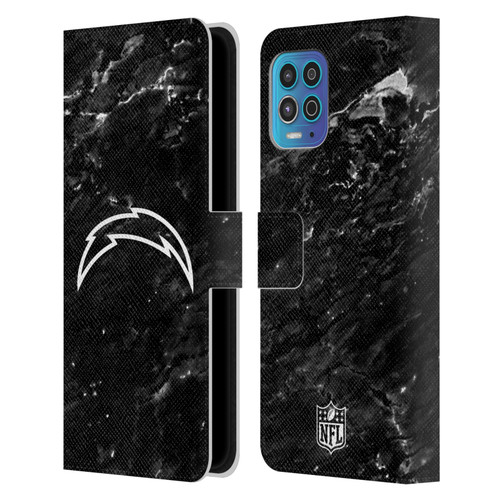 NFL Los Angeles Chargers Artwork Marble Leather Book Wallet Case Cover For Motorola Moto G100