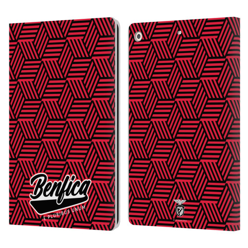 S.L. Benfica 2021/22 Crest Geometric Leather Book Wallet Case Cover For Apple iPad 10.2 2019/2020/2021