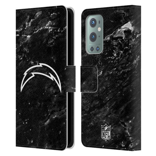 NFL Los Angeles Chargers Artwork Marble Leather Book Wallet Case Cover For OnePlus 9