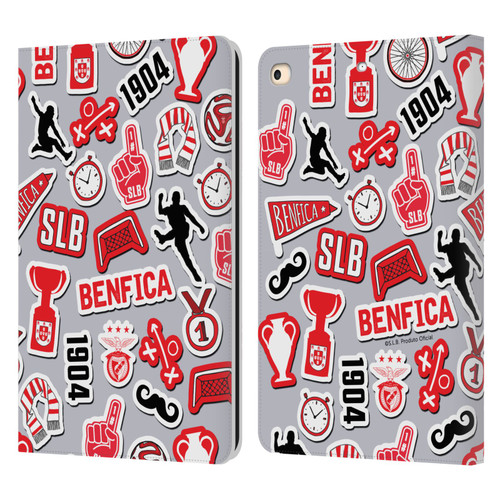 S.L. Benfica 2021/22 Crest Stickers Leather Book Wallet Case Cover For Apple iPad 9.7 2017 / iPad 9.7 2018