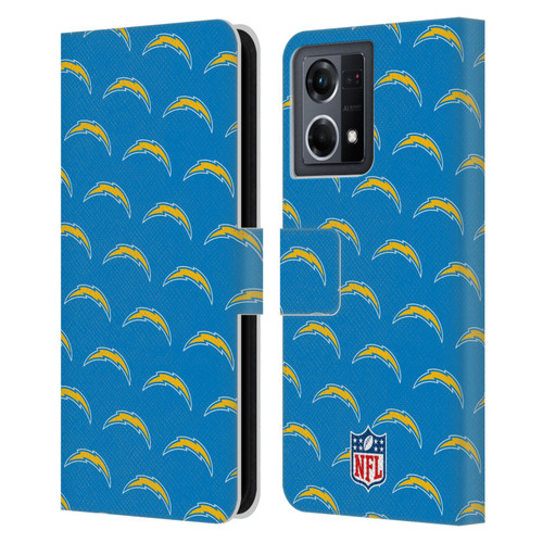 NFL Los Angeles Chargers Artwork Patterns Leather Book Wallet Case Cover For OPPO Reno8 4G