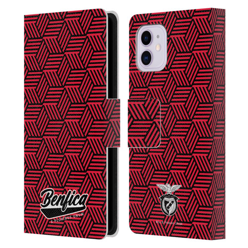 S.L. Benfica 2021/22 Crest Geometric Leather Book Wallet Case Cover For Apple iPhone 11