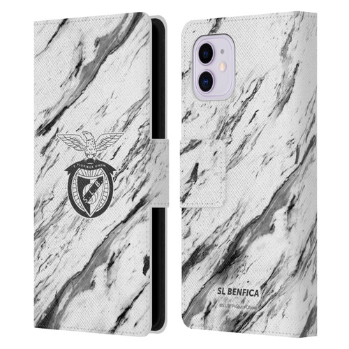 S.L. Benfica 2021/22 Crest Marble Leather Book Wallet Case Cover For Apple iPhone 11