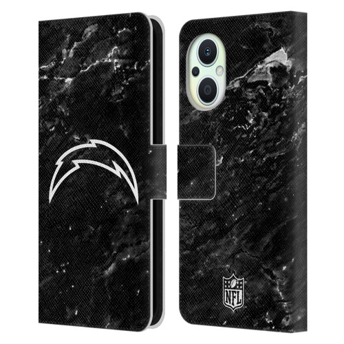 NFL Los Angeles Chargers Artwork Marble Leather Book Wallet Case Cover For OPPO Reno8 Lite