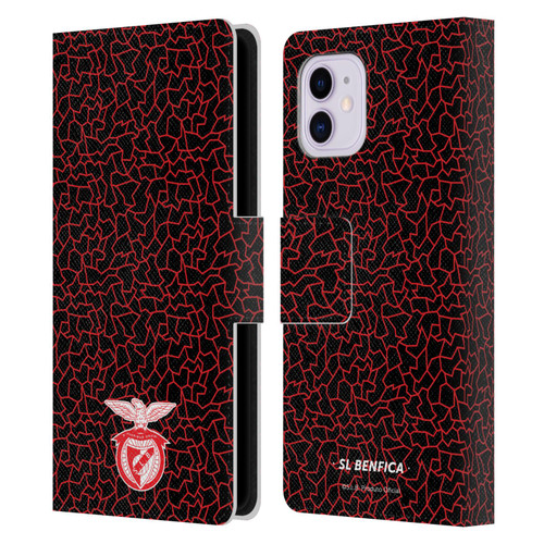 S.L. Benfica 2021/22 Crest Mosaic Pattern Leather Book Wallet Case Cover For Apple iPhone 11