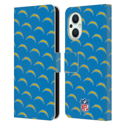 NFL Los Angeles Chargers Artwork Patterns Leather Book Wallet Case Cover For OPPO Reno8 Lite