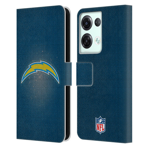 NFL Los Angeles Chargers Artwork LED Leather Book Wallet Case Cover For OPPO Reno8 Pro
