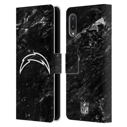 NFL Los Angeles Chargers Artwork Marble Leather Book Wallet Case Cover For Samsung Galaxy A02/M02 (2021)