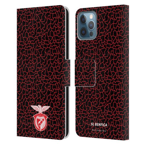 S.L. Benfica 2021/22 Crest Mosaic Pattern Leather Book Wallet Case Cover For Apple iPhone 12 / iPhone 12 Pro