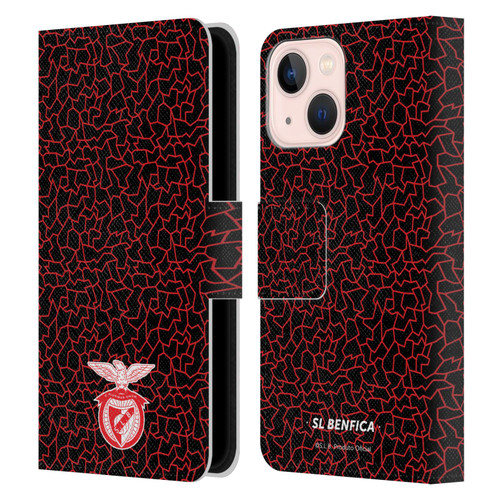 S.L. Benfica 2021/22 Crest Mosaic Pattern Leather Book Wallet Case Cover For Apple iPhone 13 Mini