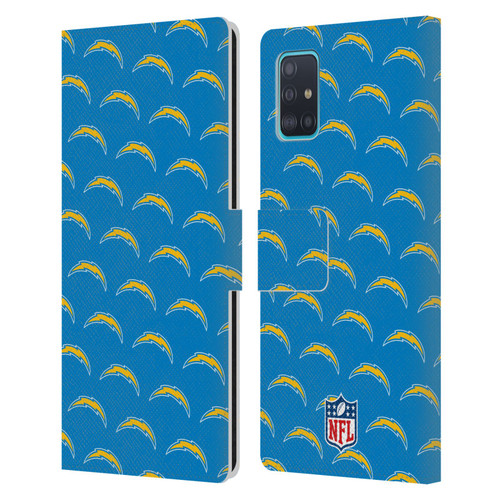 NFL Los Angeles Chargers Artwork Patterns Leather Book Wallet Case Cover For Samsung Galaxy A51 (2019)