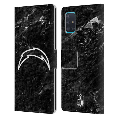 NFL Los Angeles Chargers Artwork Marble Leather Book Wallet Case Cover For Samsung Galaxy A51 (2019)