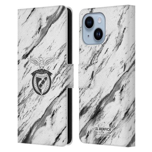 S.L. Benfica 2021/22 Crest Marble Leather Book Wallet Case Cover For Apple iPhone 14 Plus
