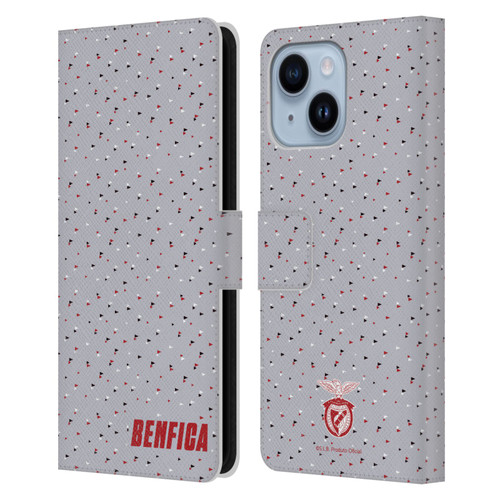 S.L. Benfica 2021/22 Crest Triangles Leather Book Wallet Case Cover For Apple iPhone 14 Plus