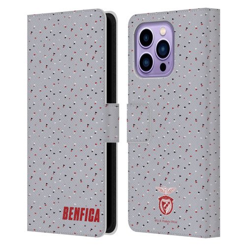 S.L. Benfica 2021/22 Crest Triangles Leather Book Wallet Case Cover For Apple iPhone 14 Pro Max