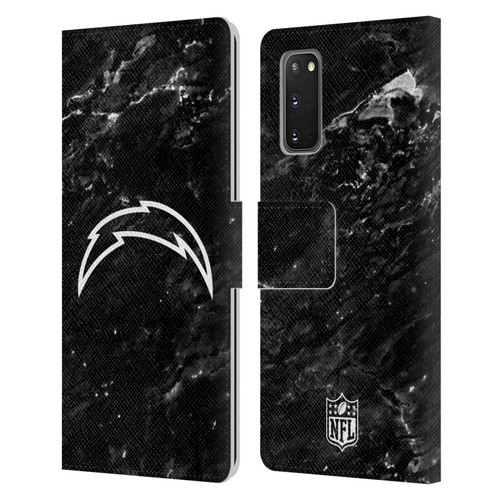 NFL Los Angeles Chargers Artwork Marble Leather Book Wallet Case Cover For Samsung Galaxy S20 / S20 5G