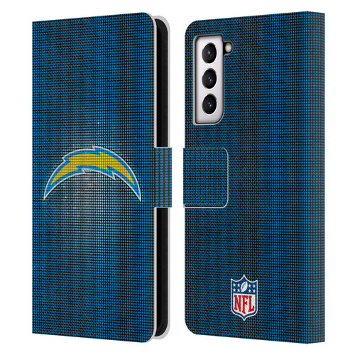 NFL Los Angeles Chargers Artwork LED Leather Book Wallet Case Cover For Samsung Galaxy S21 5G