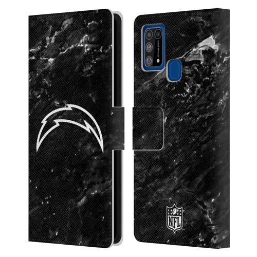 NFL Los Angeles Chargers Artwork Marble Leather Book Wallet Case Cover For Samsung Galaxy M31 (2020)