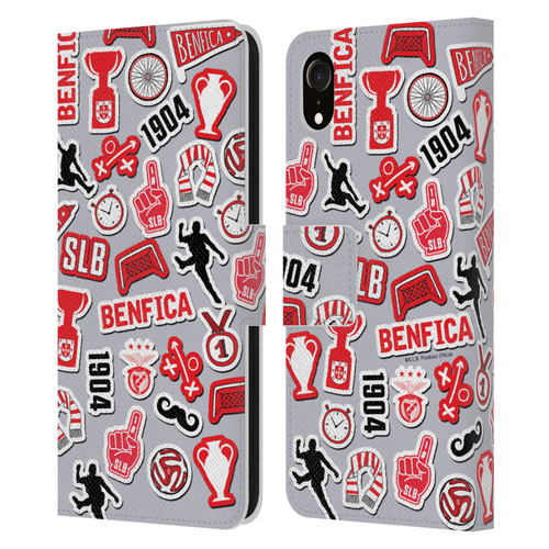 S.L. Benfica 2021/22 Crest Stickers Leather Book Wallet Case Cover For Apple iPhone XR
