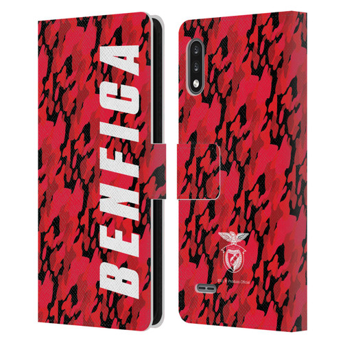 S.L. Benfica 2021/22 Crest Camouflage Leather Book Wallet Case Cover For LG K22