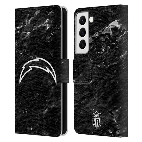 NFL Los Angeles Chargers Artwork Marble Leather Book Wallet Case Cover For Samsung Galaxy S22 5G
