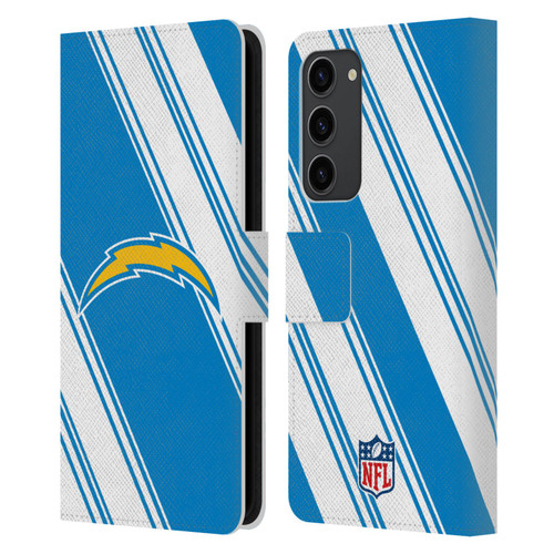 NFL Los Angeles Chargers Artwork Stripes Leather Book Wallet Case Cover For Samsung Galaxy S23+ 5G