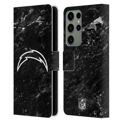 NFL Los Angeles Chargers Artwork Marble Leather Book Wallet Case Cover For Samsung Galaxy S23 Ultra 5G