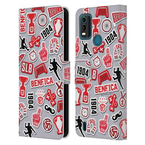 S.L. Benfica 2021/22 Crest Stickers Leather Book Wallet Case Cover For Nokia G11 Plus