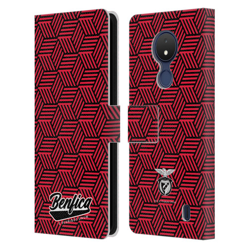 S.L. Benfica 2021/22 Crest Geometric Leather Book Wallet Case Cover For Nokia C21
