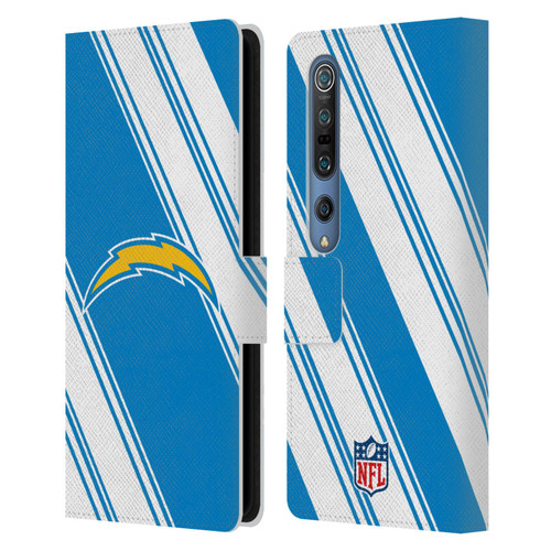 NFL Los Angeles Chargers Artwork Stripes Leather Book Wallet Case Cover For Xiaomi Mi 10 5G / Mi 10 Pro 5G